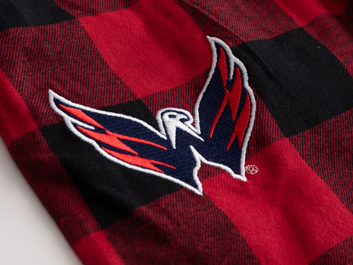 Official NHL Licensed Washington Capitals Flannel Buffalo Plaid PJ Pants