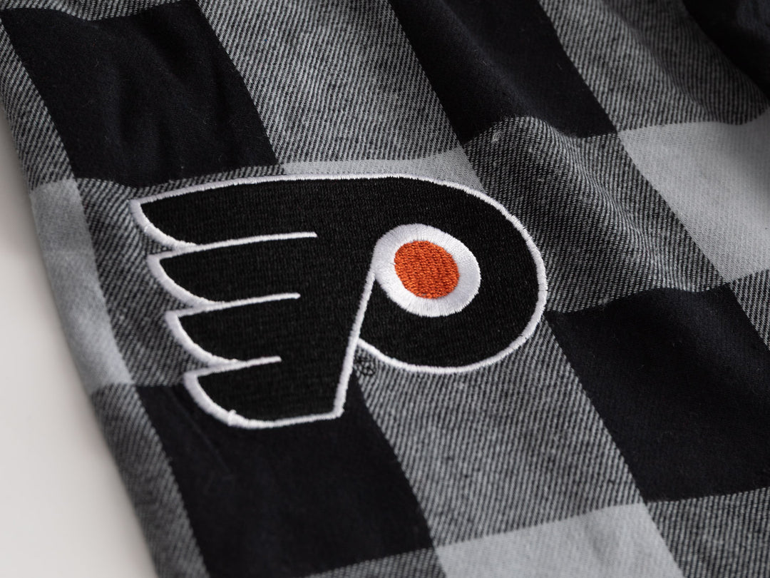 Official NHL Licensed Philadelphia Flyers Flannel Buffalo Plaid PJ Pants