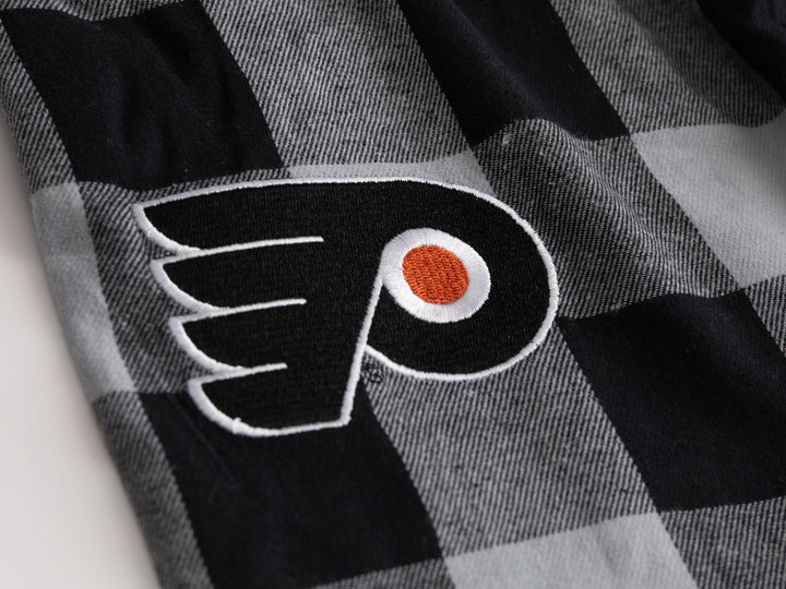 Official NHL Licensed Philadelphia Flyers Flannel Buffalo Plaid PJ Pants