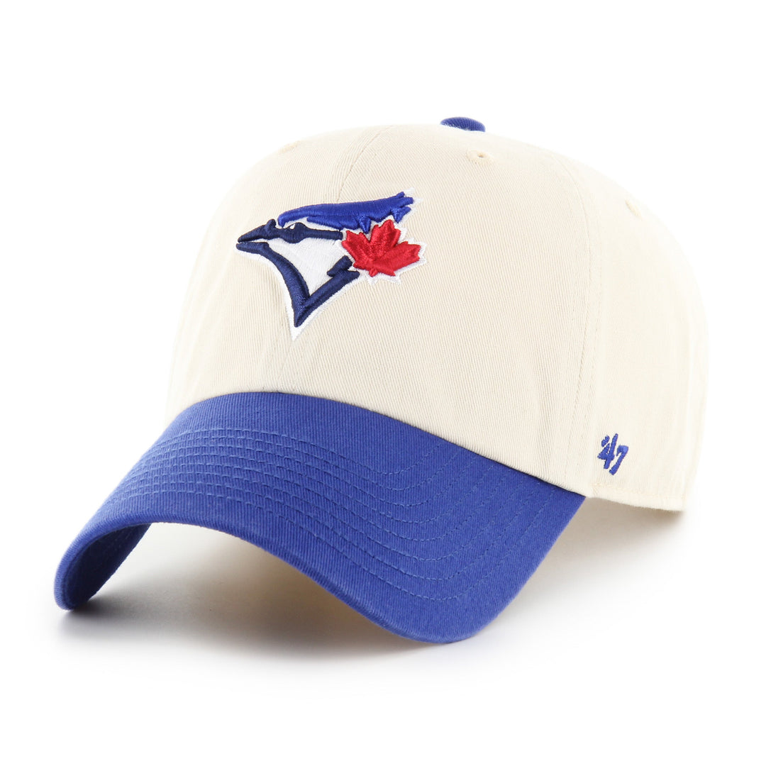 Toronto Blue Jays Natural Two-Tone '47 Clean Up Cap in Natural/Royal, front view