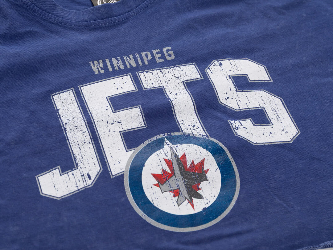 Winnipeg jets Acid Wash Crop Top
