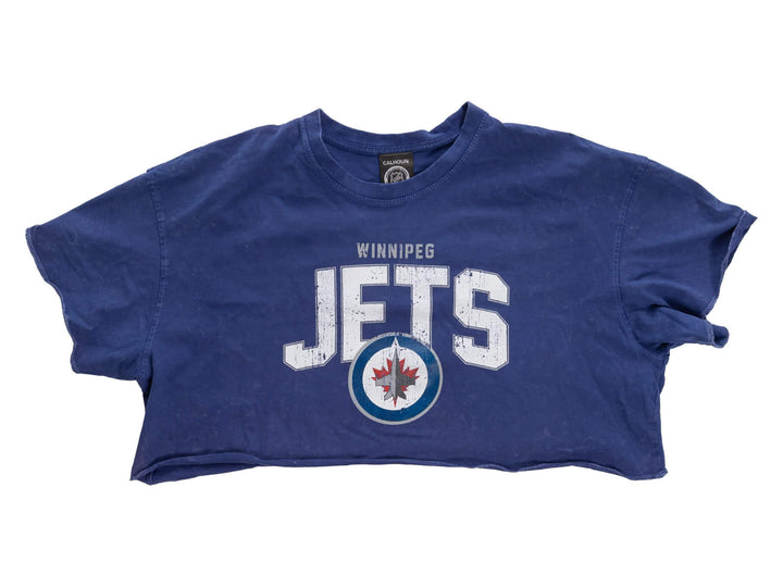 Winnipeg jets Acid Wash Crop Top