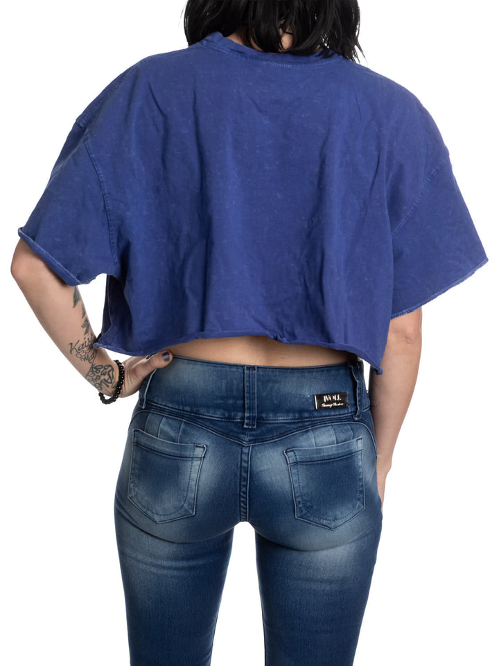 Winnipeg jets Acid Wash Crop Top