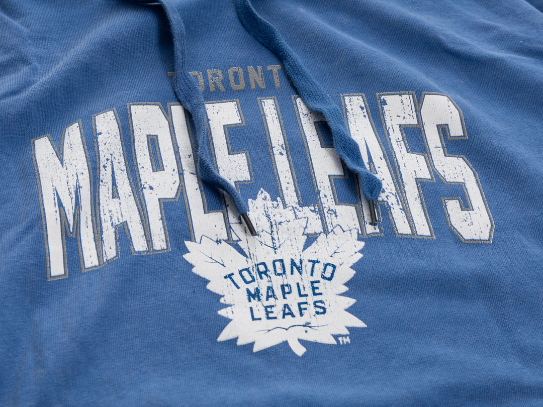 Toronto Maple Leafs Distressed Logo Unisex Blue Acid Wash Hoodie