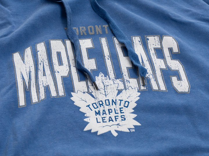 Toronto Maple Leafs Distressed Logo Unisex Blue Acid Wash Hoodie