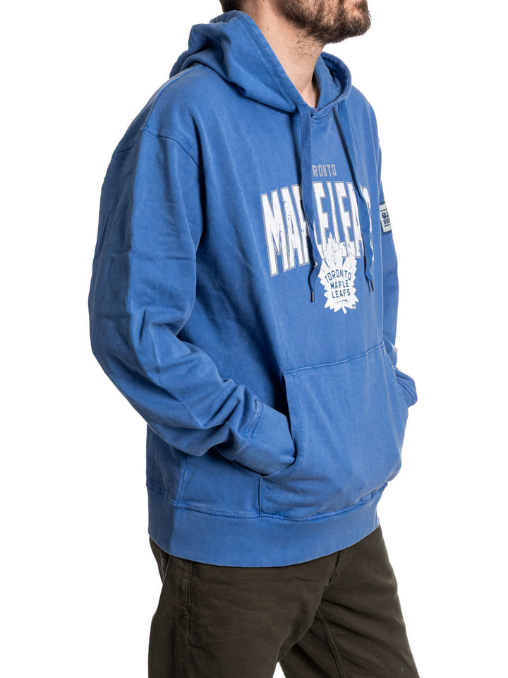 Toronto Maple Leafs Distressed Logo Unisex Blue Acid Wash Hoodie