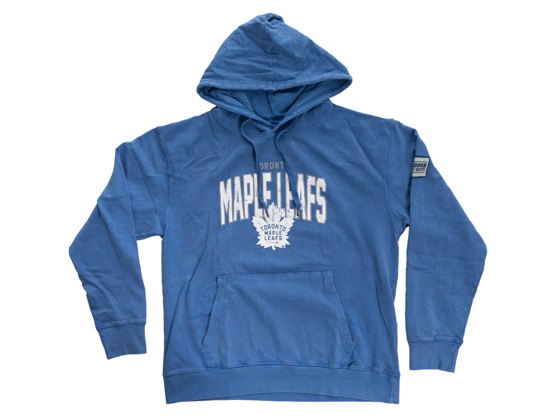 Toronto Maple Leafs Distressed Logo Unisex Blue Acid Wash Hoodie