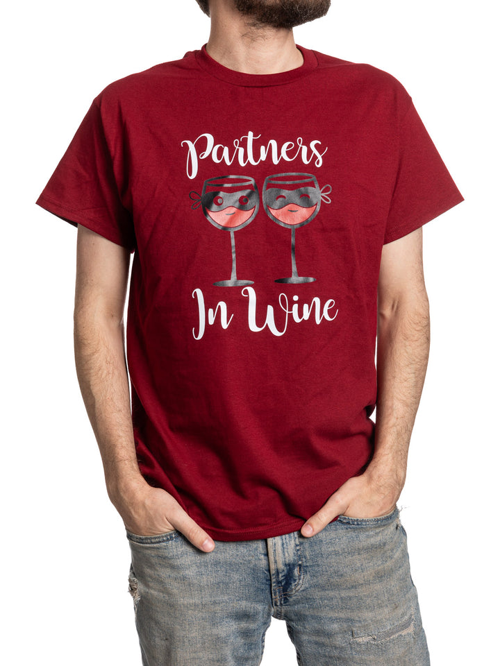 Partners in wine burgundy tee