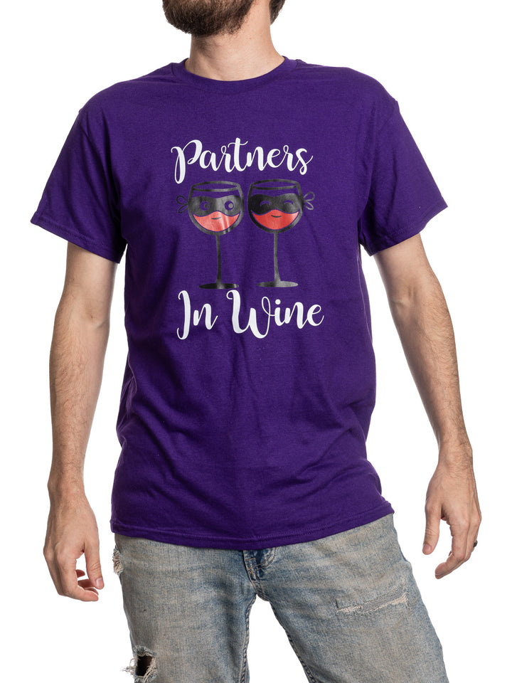 Partners in wine purple tee