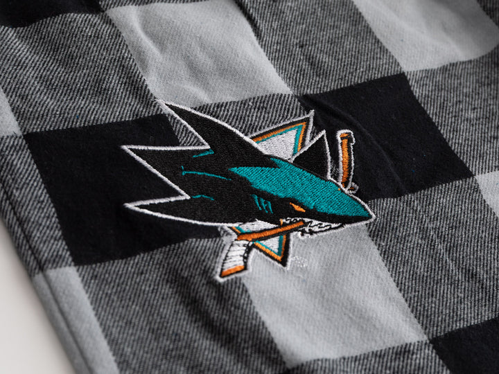 Official NHL Licensed San Jose Sharks Flannel Buffalo Plaid PJ Pant