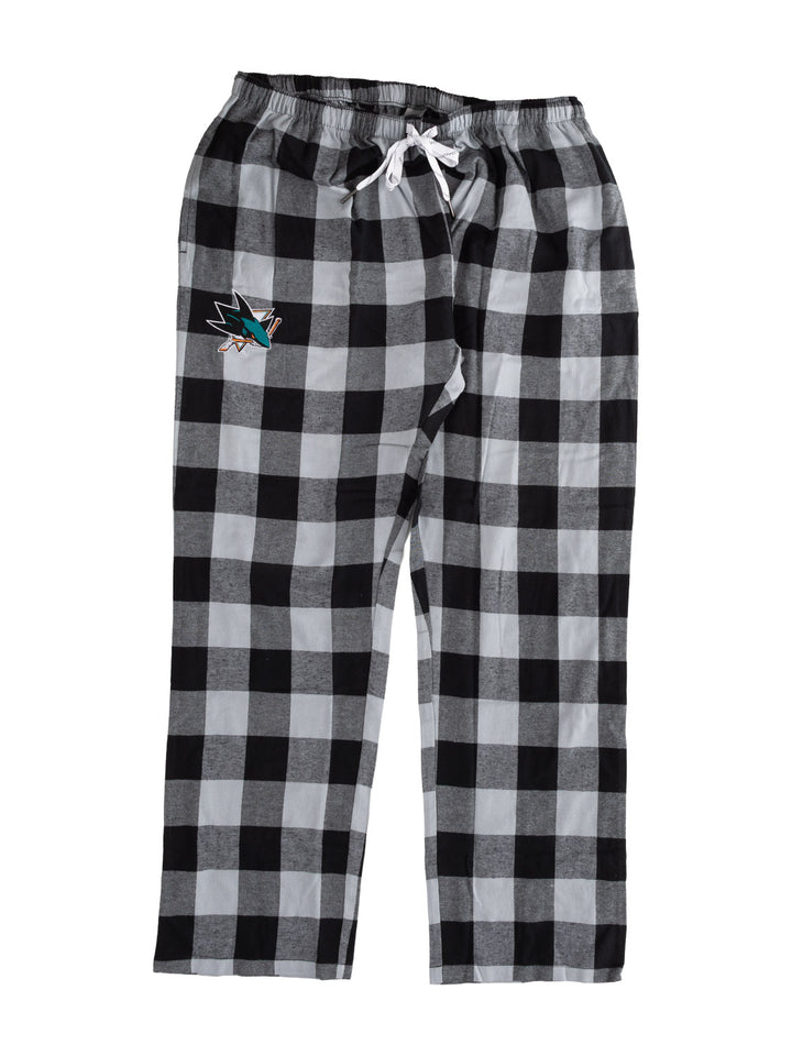 Official NHL Licensed San Jose Sharks Flannel Buffalo Plaid PJ Pant