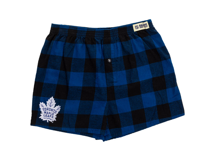 NHL Licensed Toronto Maple Leafs Buffalo Plaid Flannel Boxers -2pack