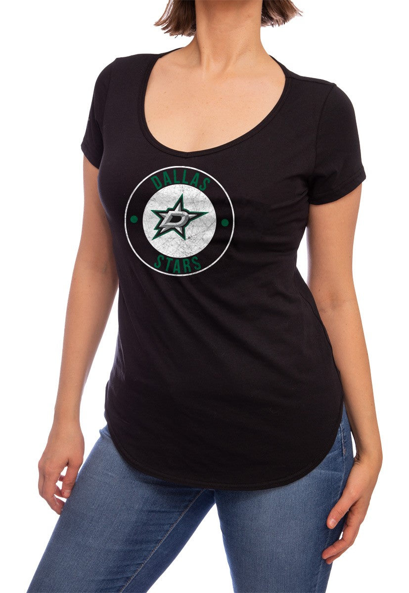 Dallas Stars Scoop Neck T-Shirt for Women