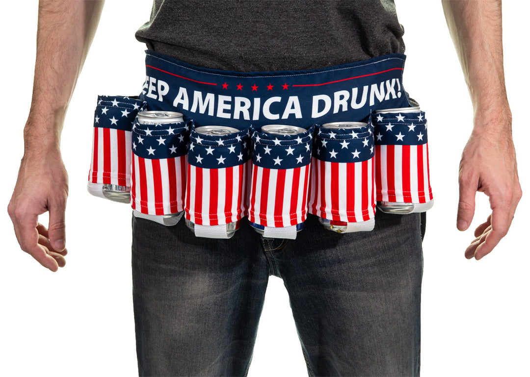 Novelty Beverage Holder Beer Belt - "Keep America Drunk"