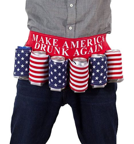 Novelty Beverage Holder Beer Belt - "Make America Drunk Again"
