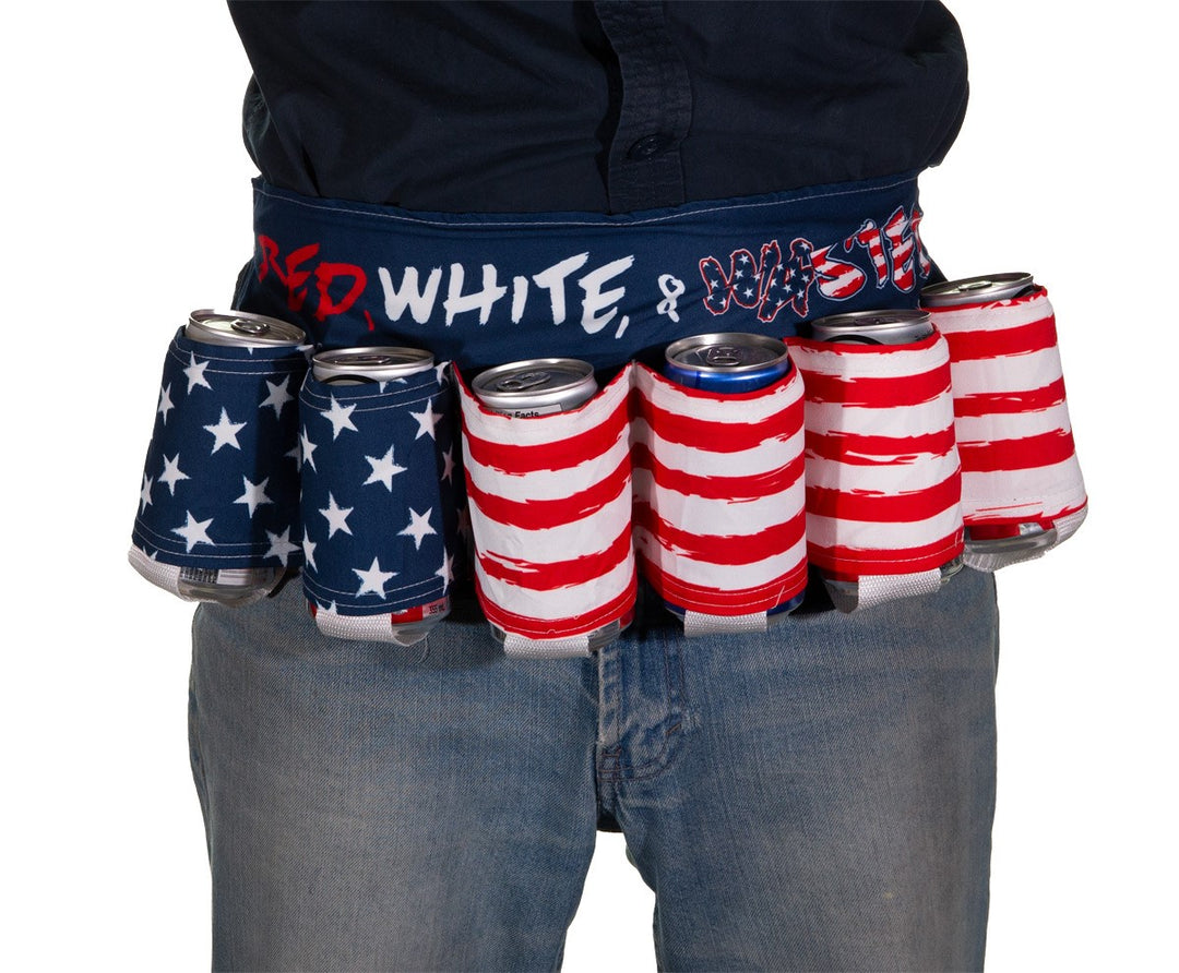 Red White Wasted Beer Belt Novelty Beverage Holder – Calhoun Store