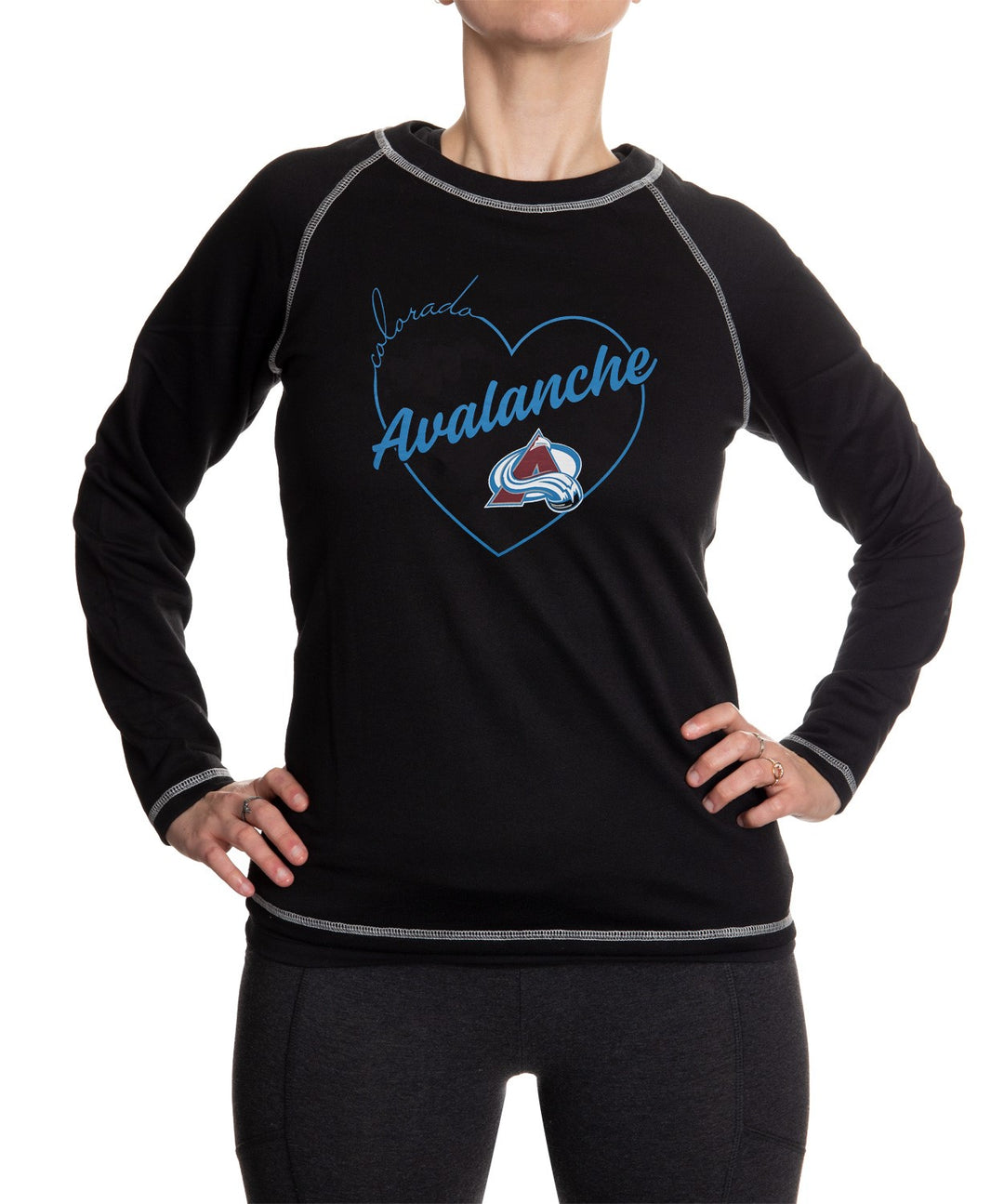 Colorado Avalanche Heart Logo Long Sleeve Shirt for Women