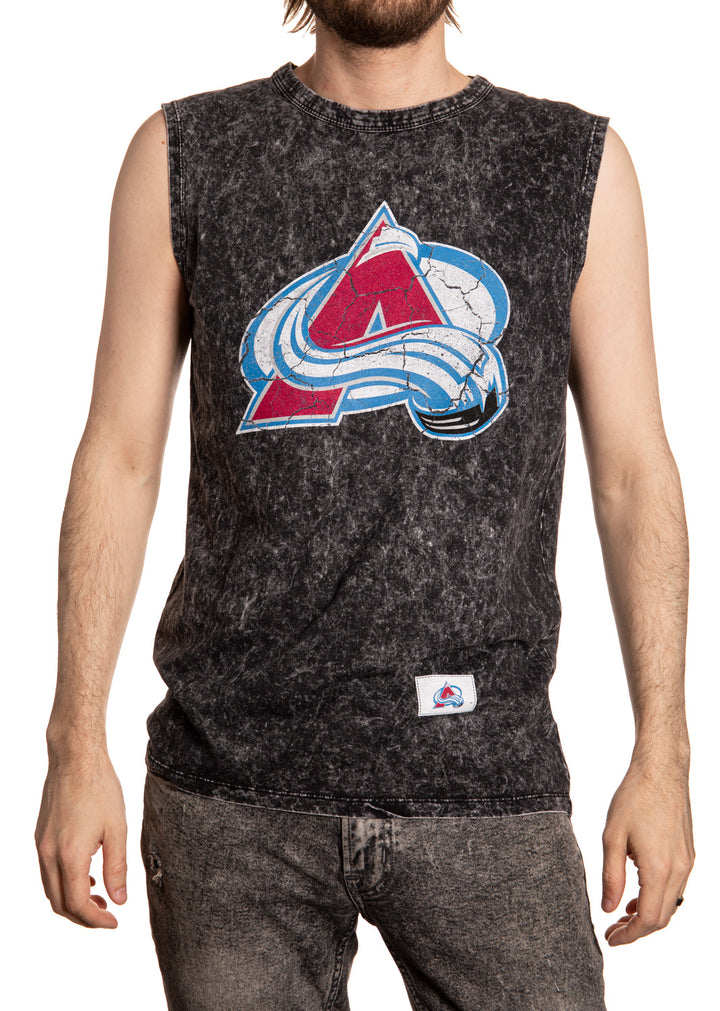Colorado Avalanche Acid Washed Sleeveless Shirt Front View