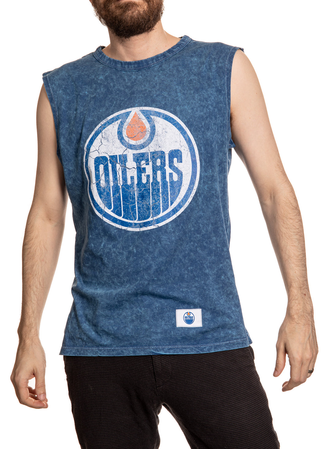 Edmonton Oilers Acid Washed Sleeveless Shirt