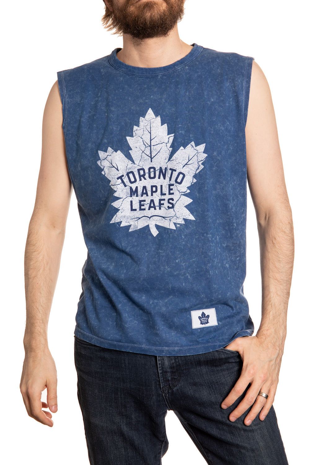 Toronto Maple Leafs Acid Washed Sleeveless Shirt Front View