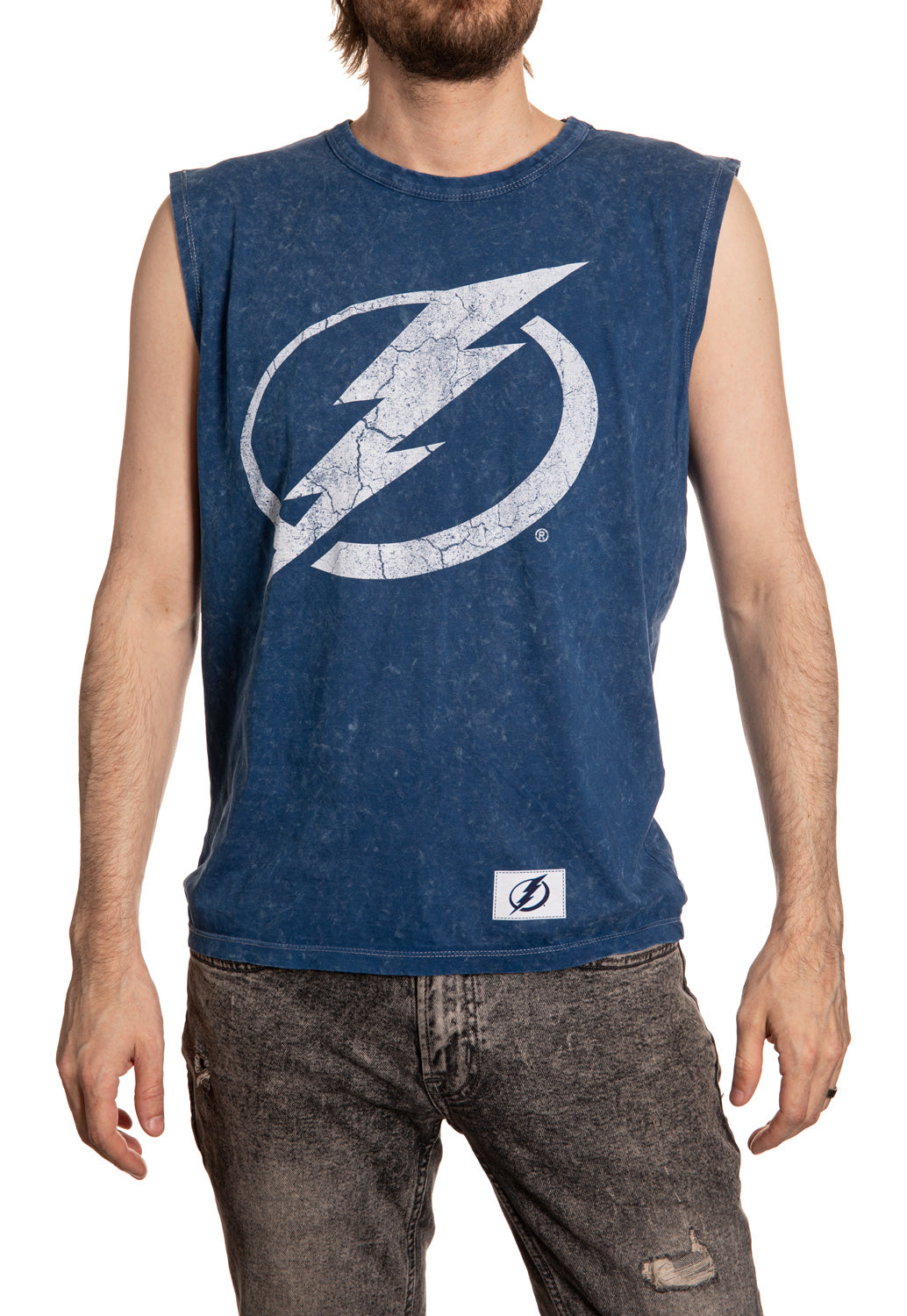 Tampa Bay Lightning Acid Washed Sleeveless Shirt Front View