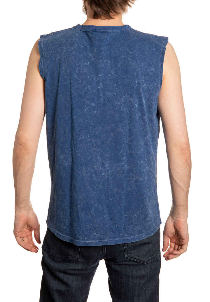 New York Islanders Acid Washed Sleeveless Shirt Back VIew