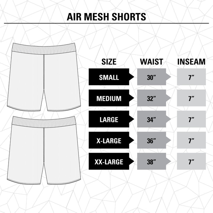 Washington Capitals Air Mesh Shorts Size Guide.