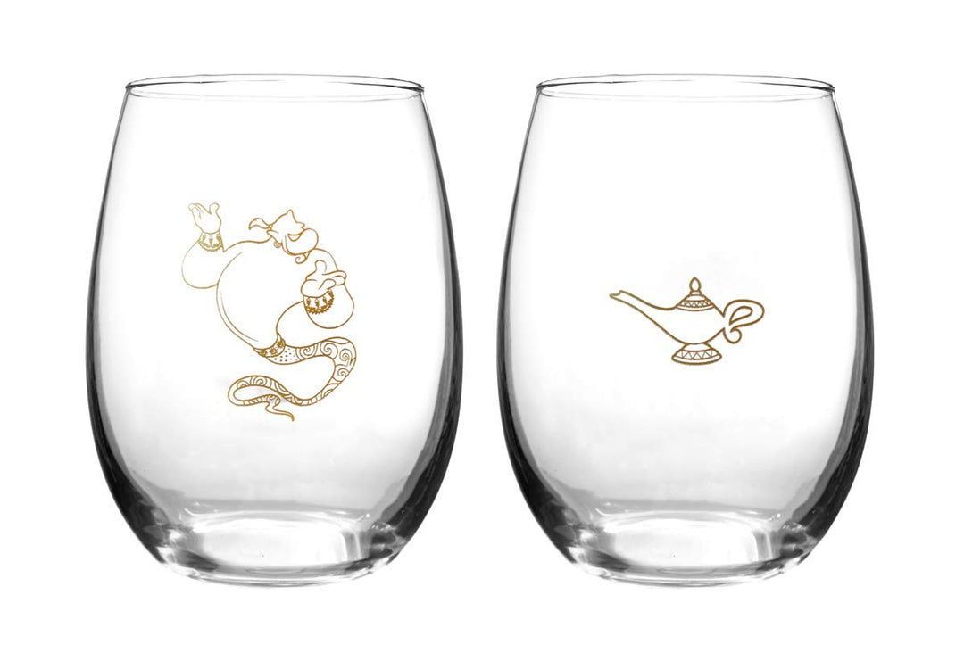 Disney Collectible Wine Glass Set-  Aladdin