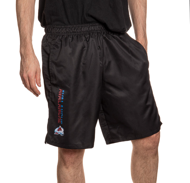 Colorado Avalanche Quick Dry Shorts in Black Front View