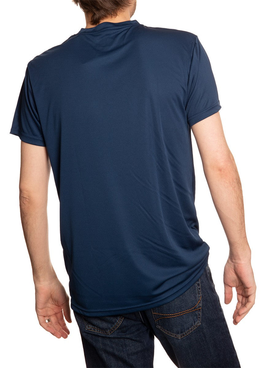 New York Rangers Short Sleeve Shirt Back View in Blue.