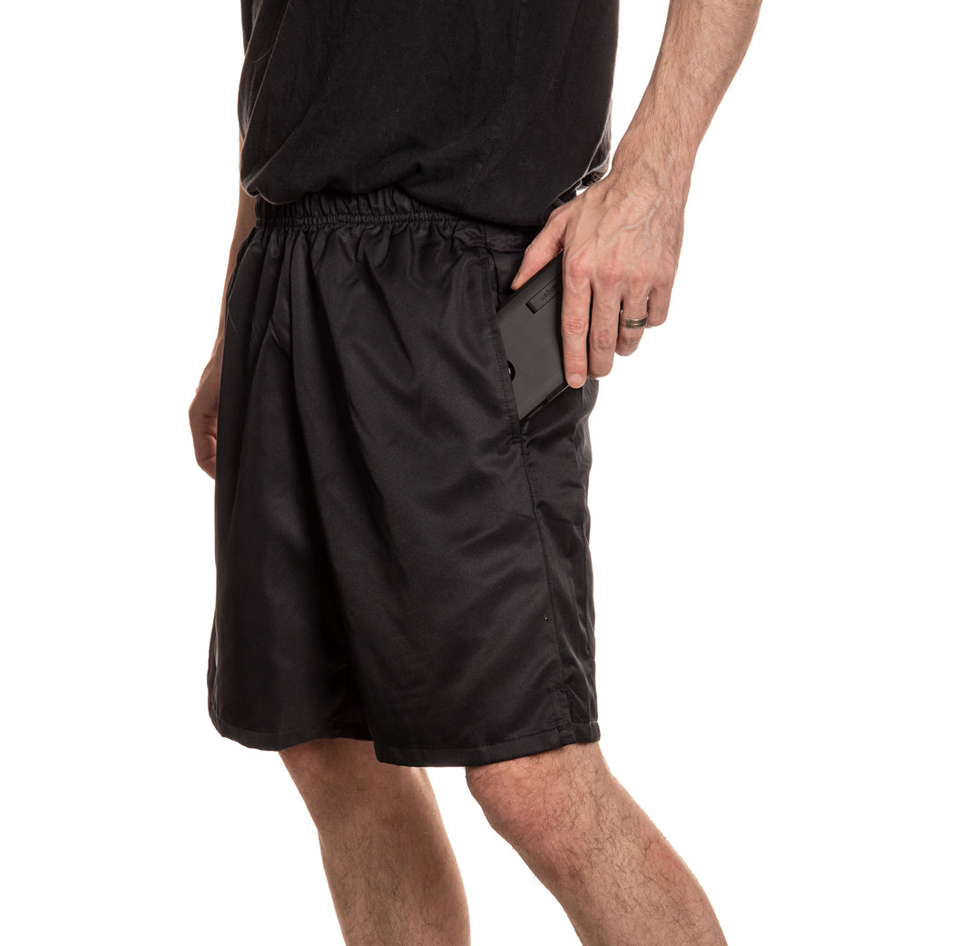 Boston Bruins Quick Dry Shorts Side View, Side Pocket Shown