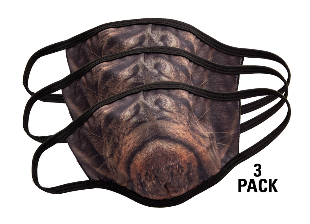 3 Pack of Realistic Boxer Dog Face Mask. 
