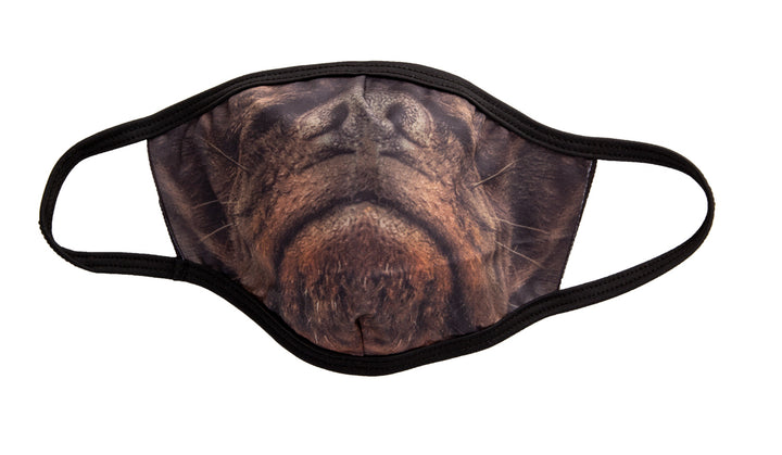 Realistic Boxer Dog Face Mask, Black Trim.