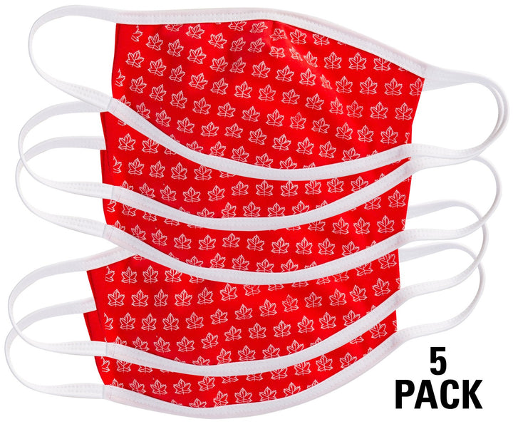 Canada Maple Leaf Face Mask - 5 Pack