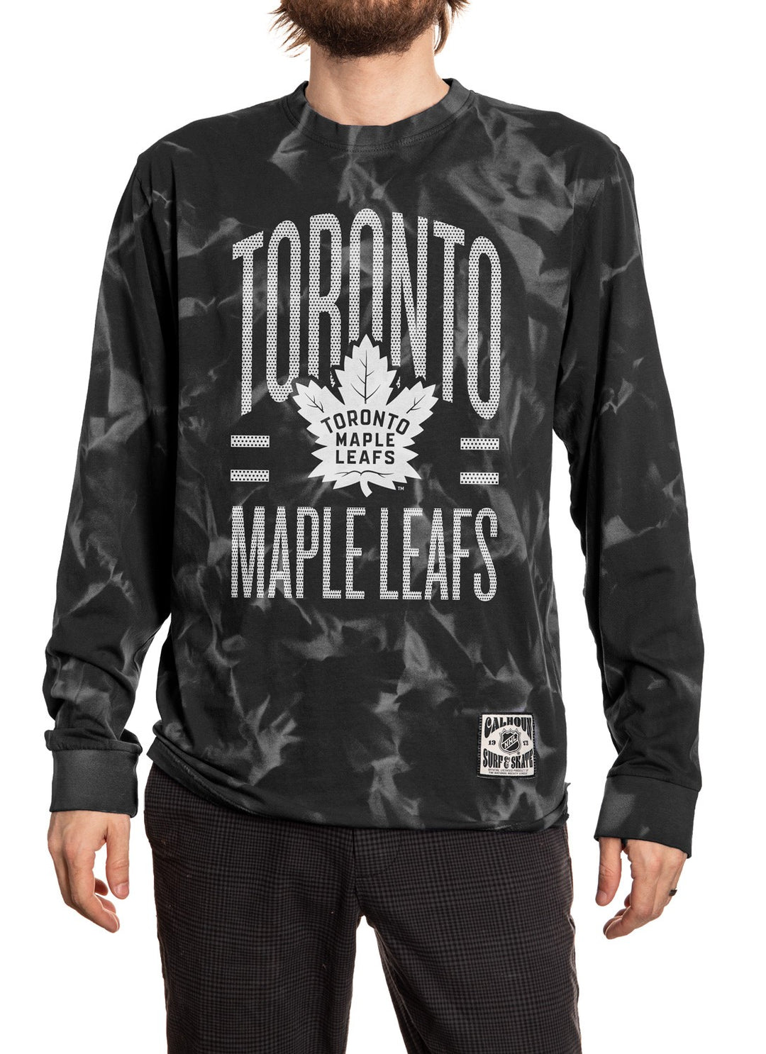 Toronto Maple Leafs Crystal Tie Dye Long Sleeve Shirt - Black Edition