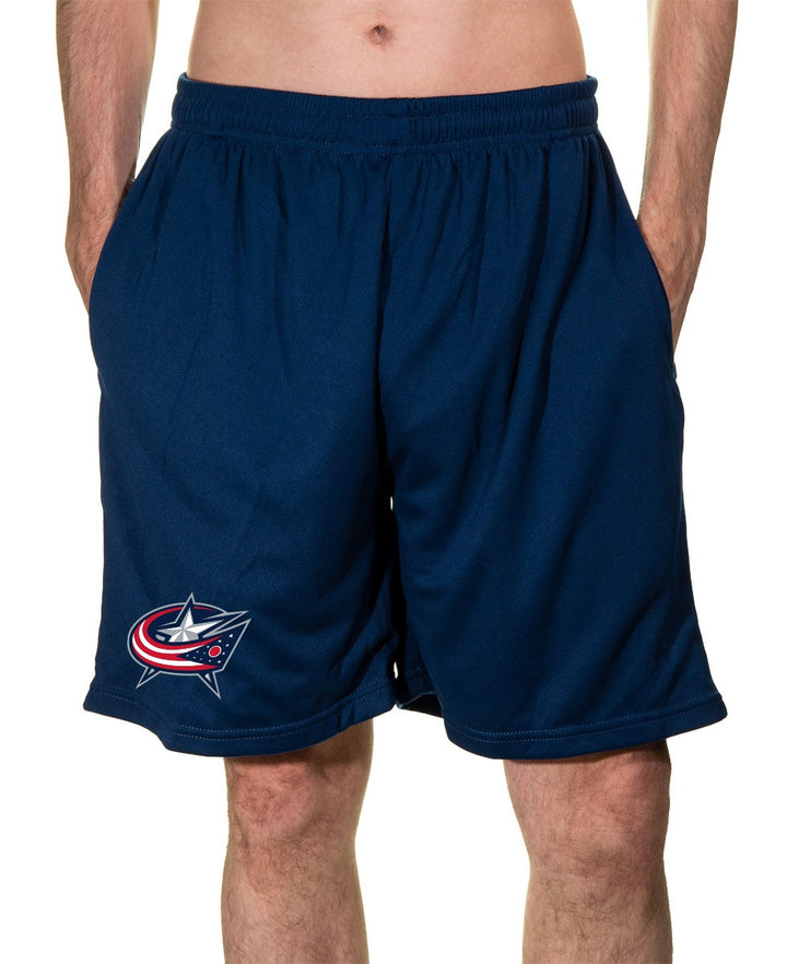 NHL Mens Air Mesh Shorts- Columbus Blue Jackets