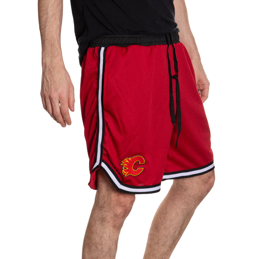 Calgary Flames Men's 2 Tone Air Mesh Shorts Lined with Pockets