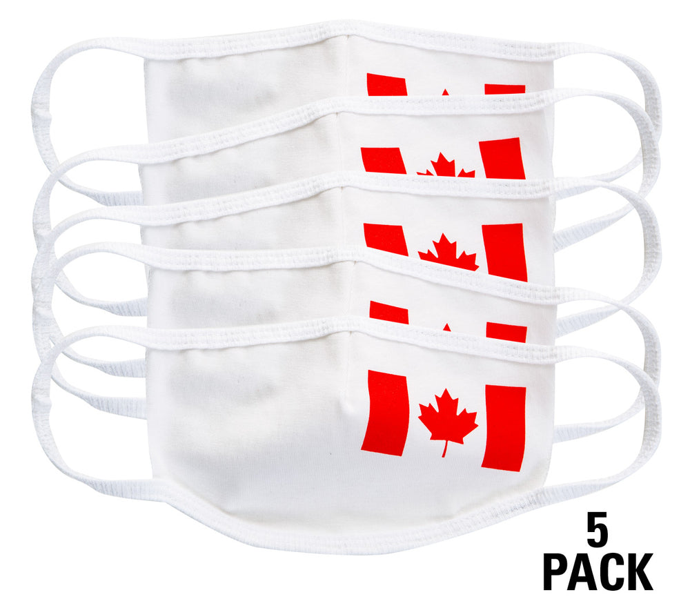 Small Canada Flag Mask 5 pack