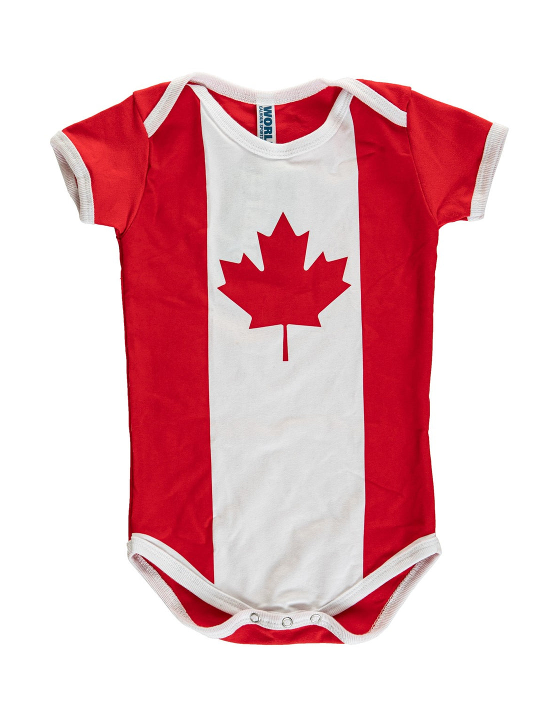 Canada Flag Baby Onesie Bodysuit. Red And White Print.