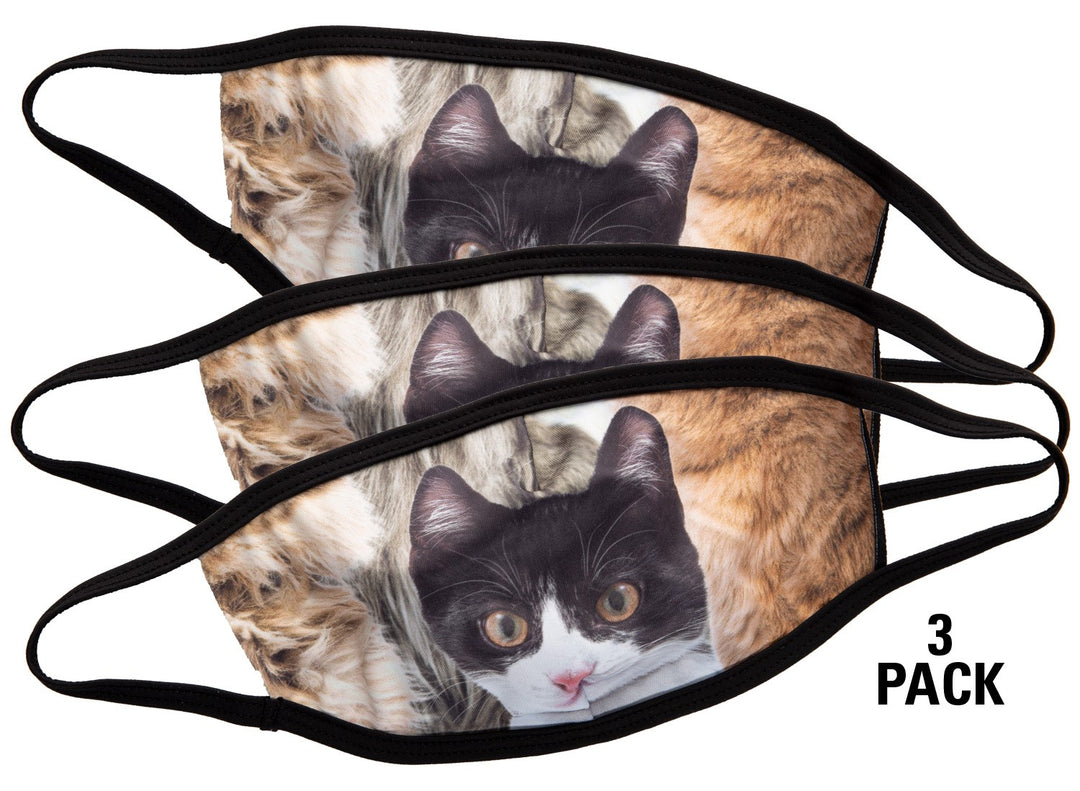 Cat Face Mask, Comes in Pack of 3.