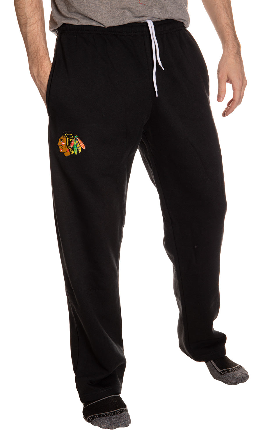Chicago Blackhawks Embroidered Logo Sweatpants Front View