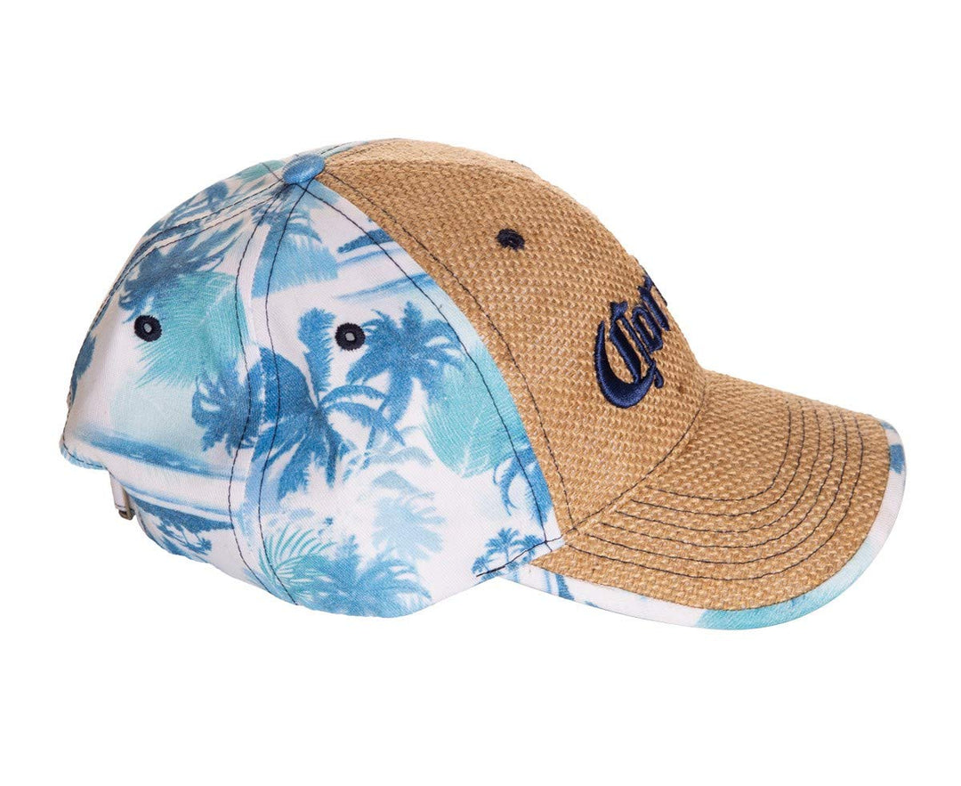 Corona Blue Palm And Straw Dad Hat Side View