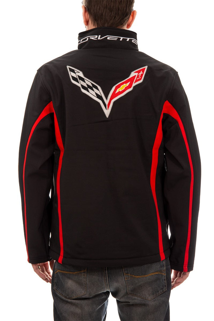Chevrolet Corvette Men's Jacket- Black Back Logo fleur-de-lis