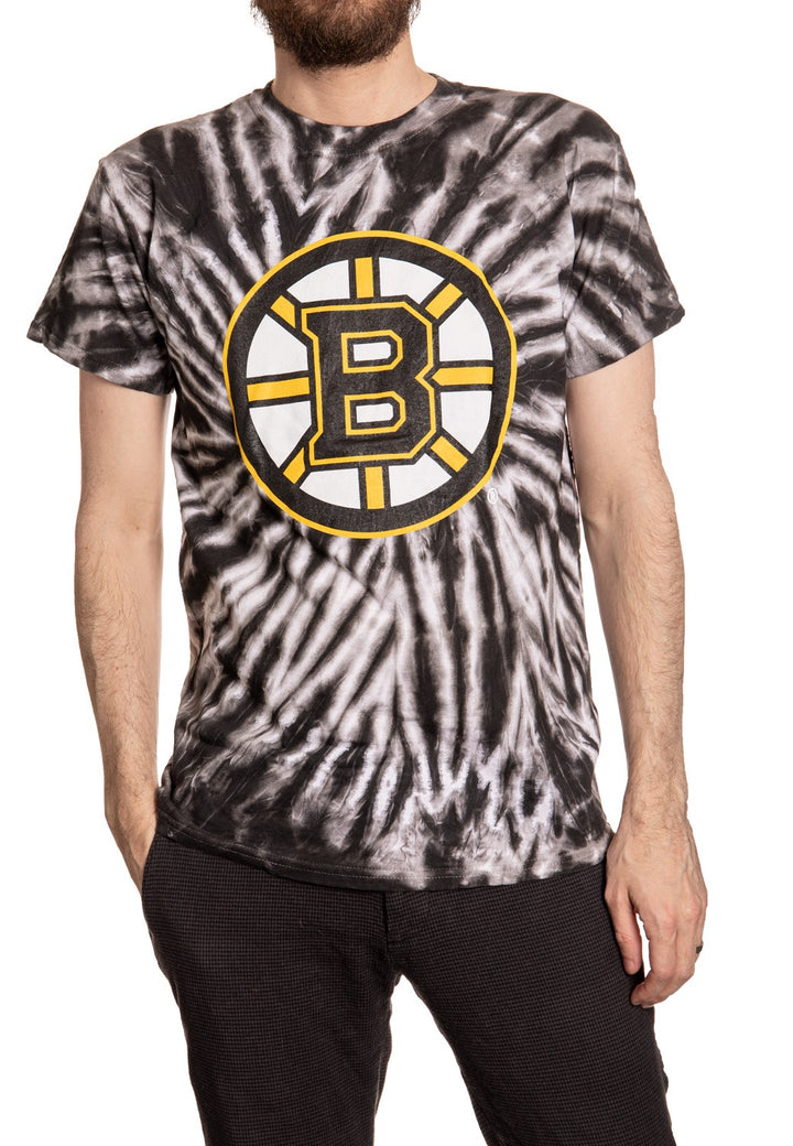 Boston Bruins Spiral Tie Dye T-Shirt Front View.