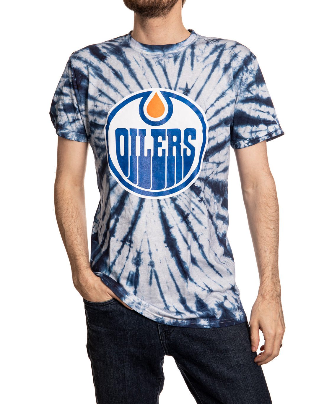 Edmonton Oilers Spiral Tie Dye T-Shirt for Men