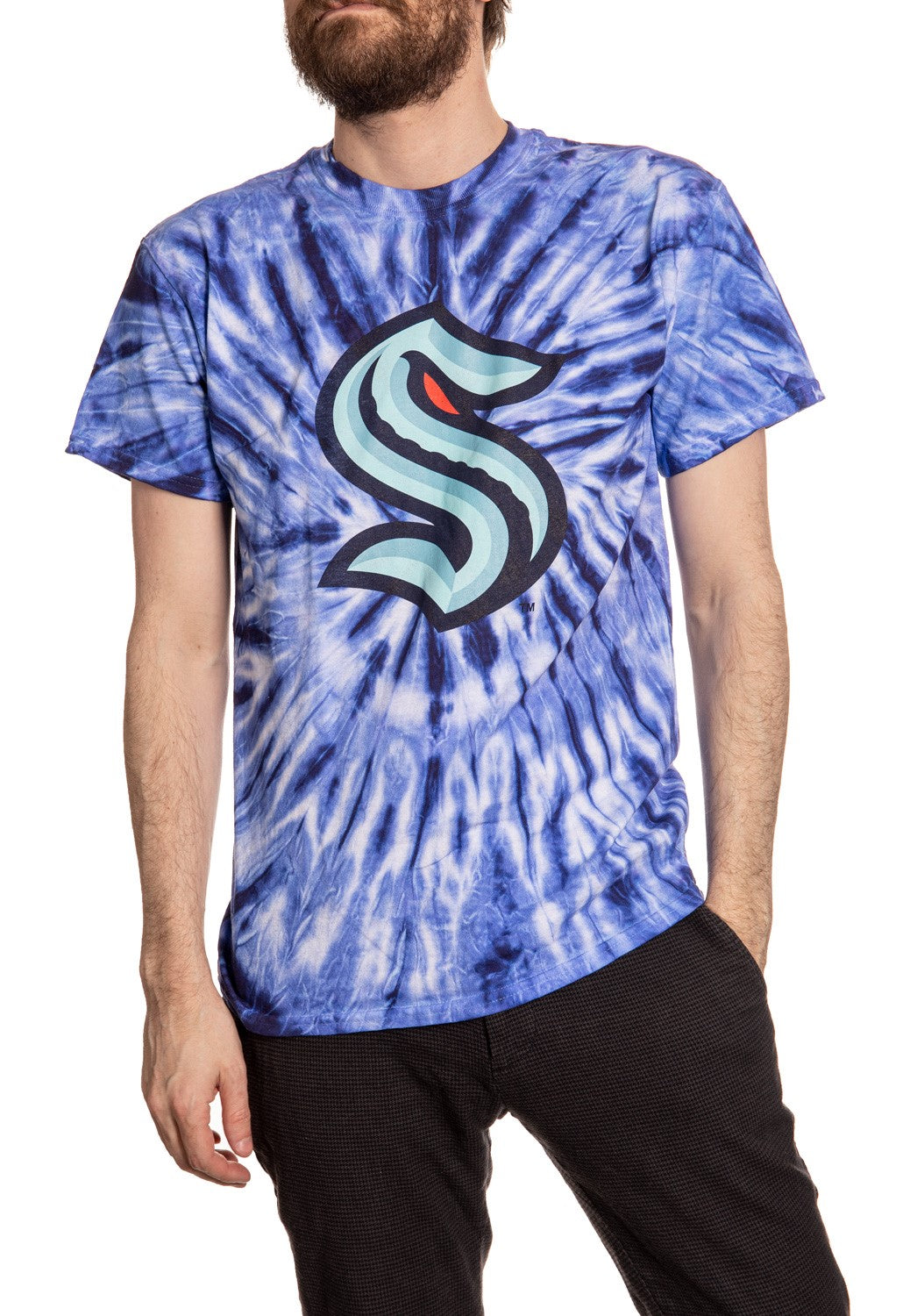 Seattle Kraken Spiral Tie Dye T-Shirt Front View