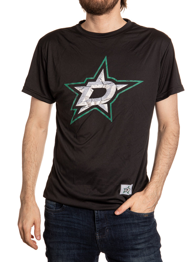 Dallas Stars Short Sleeve Rashguard - Distressed Logo Front View