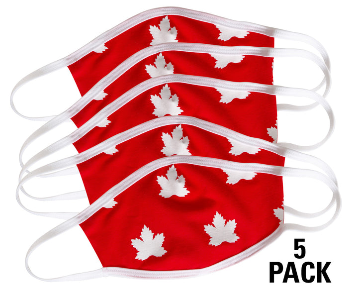Scattered Leaf Canada Face Mask, 5 Pack.