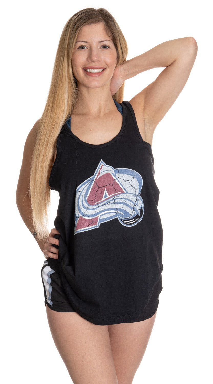 Colorado Avalanche Distressed Flowy Rank Full View Of Front.