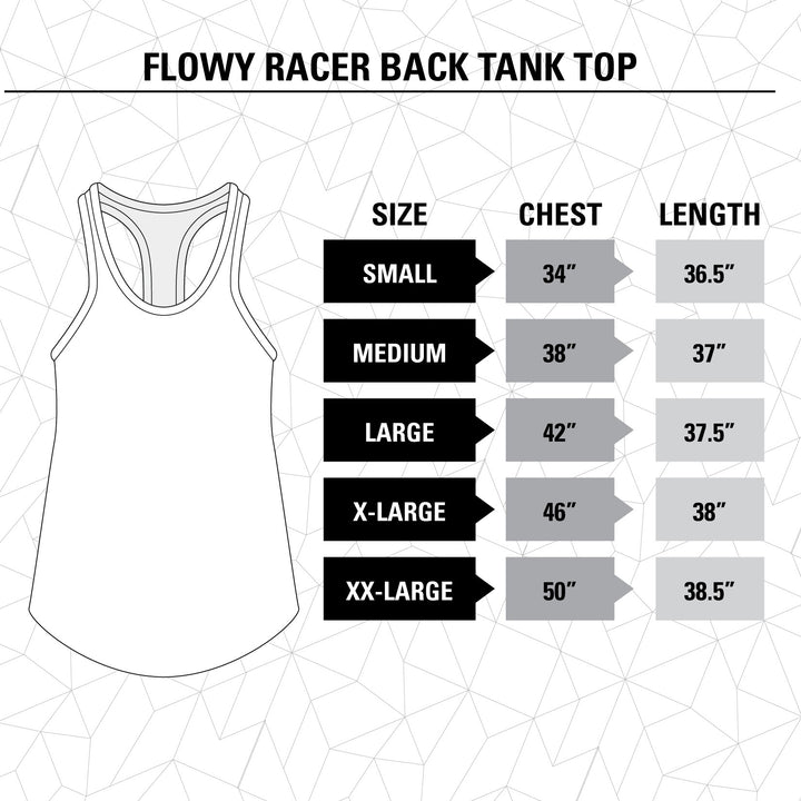 Washington Capitals Distressed Flowy Tank Top Size Guide.